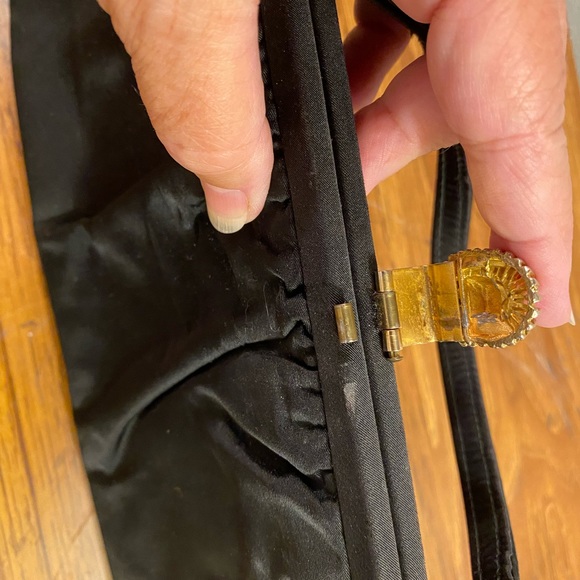 Vintage 40's 50's Black Purse Handbag - Picture 6 of 9